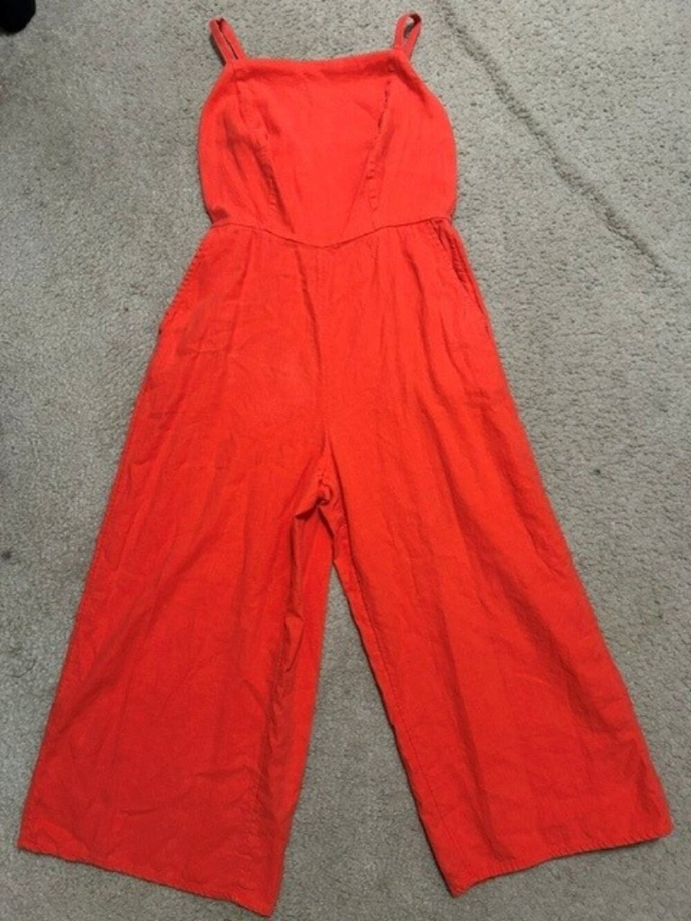 Old Navy Linen-Blend Cami Jumpsuit in Tomato Juice